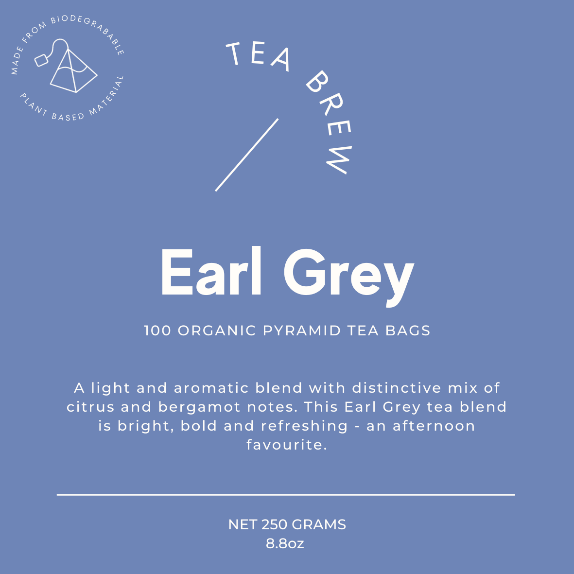 Organic Earl Grey Tea Bag Label