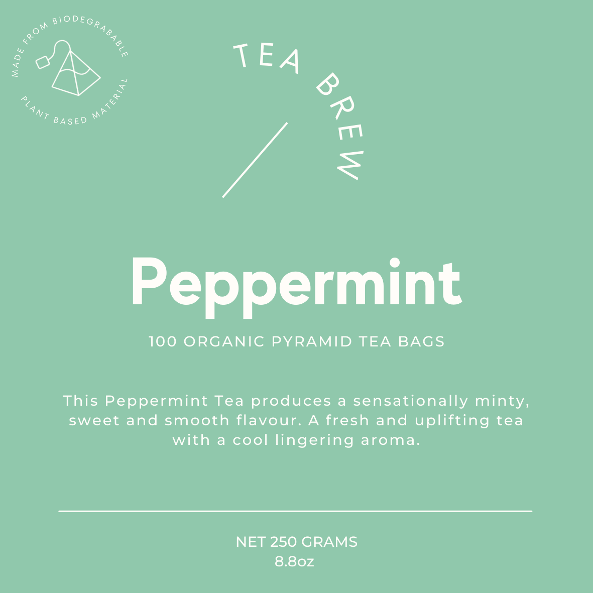 Organic Peppermint Tea Bag Label