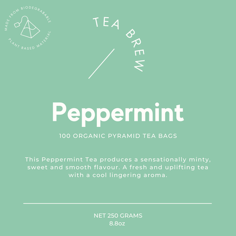 Organic Peppermint Tea Bag Label