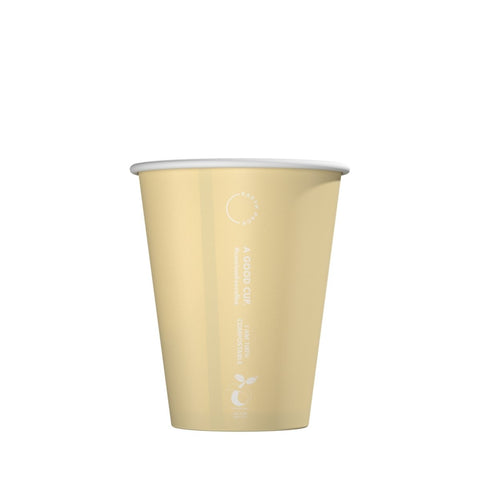 Pastel Yellow eco friendly compostable coffee cup