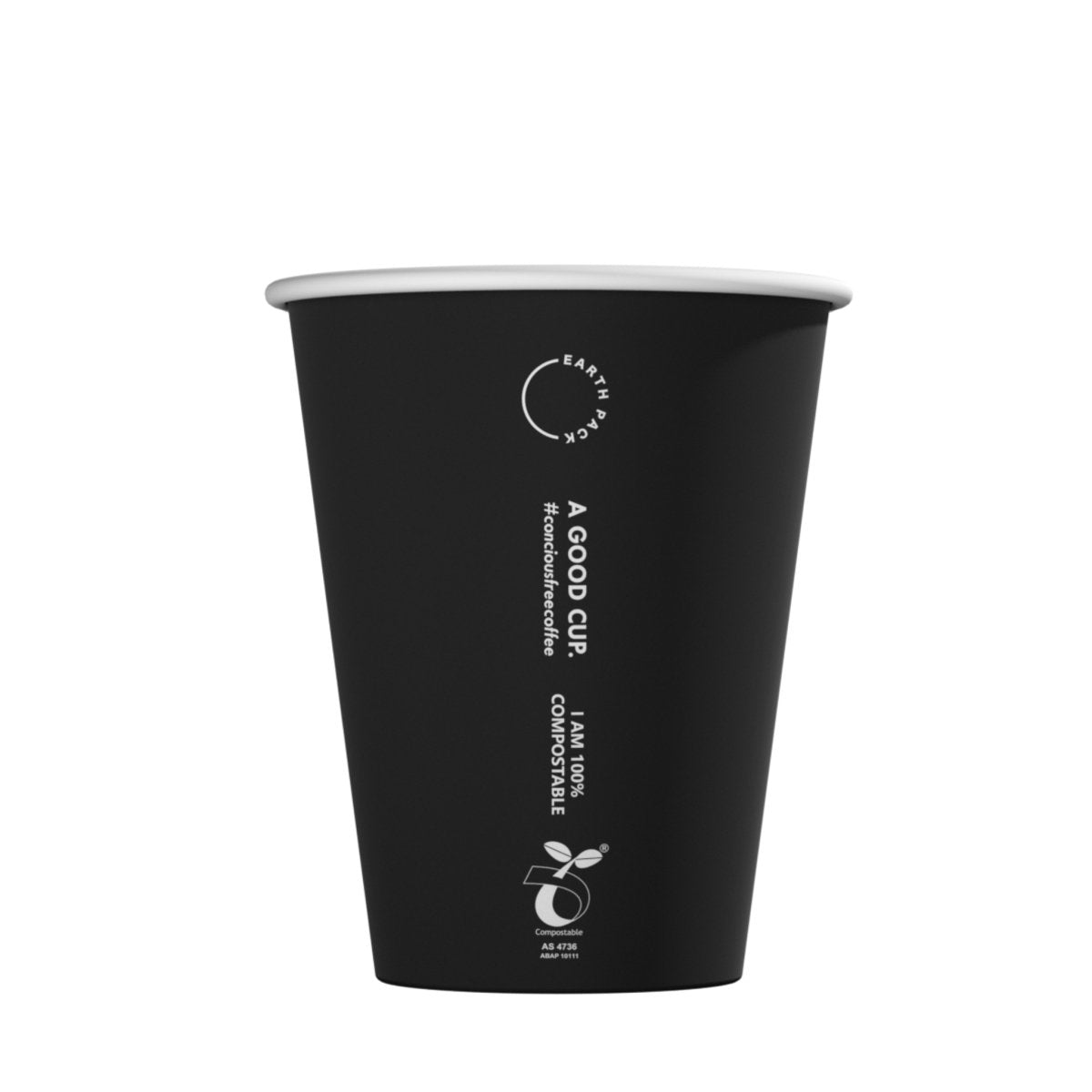 12oz Black Compostable Coffee Cup