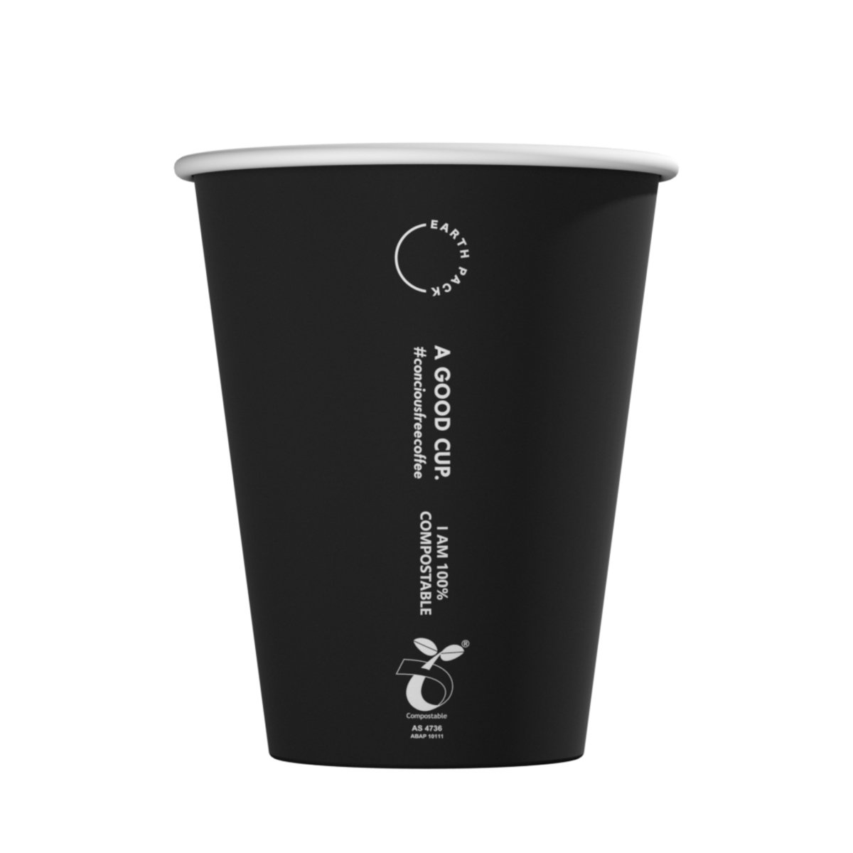 16oz Black Compostable Coffee Cup
