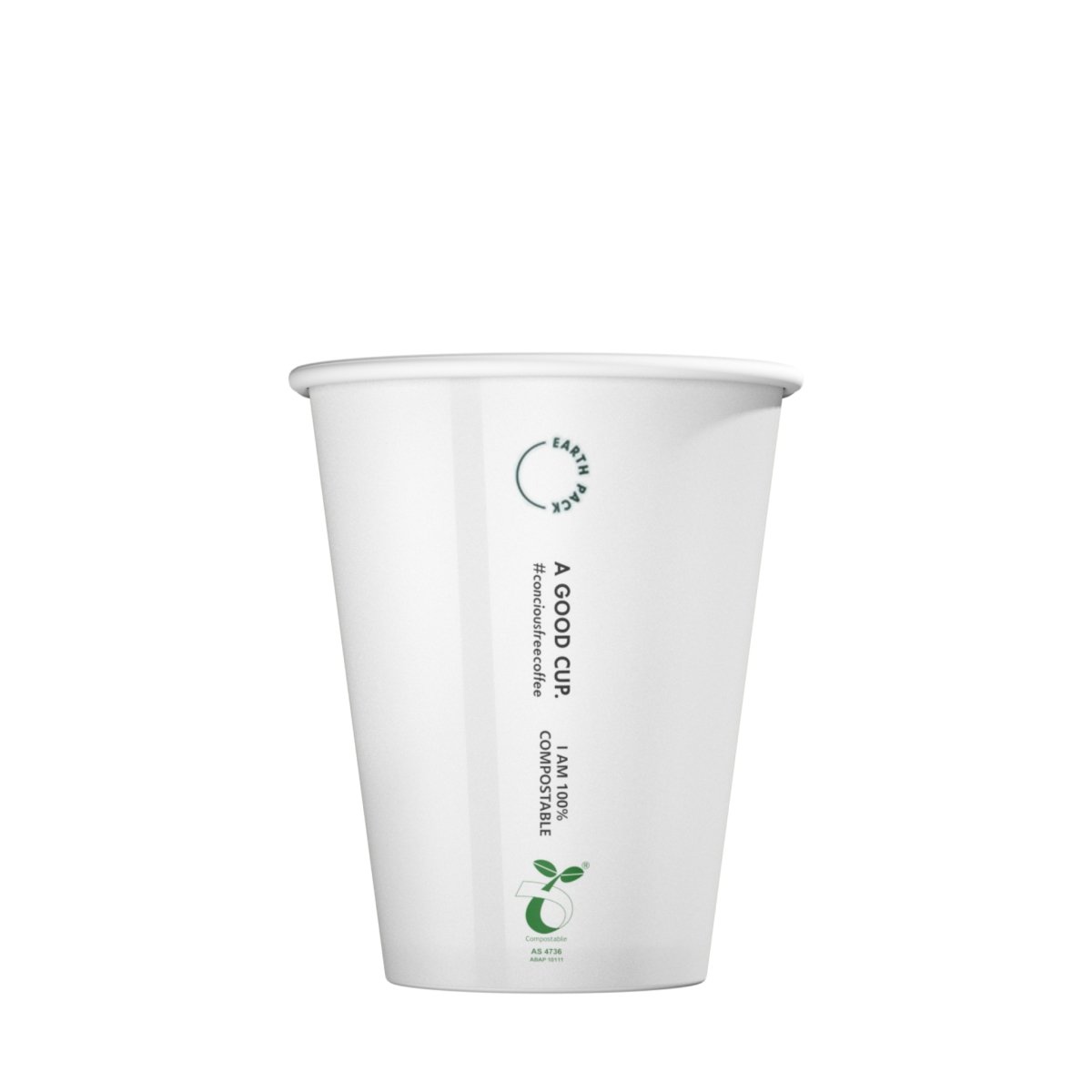 White eco friendly compostable 8oz coffee cup